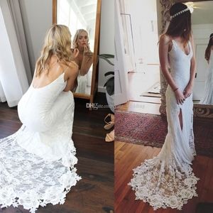 NEW/UNWORN: Column Wedding Dress w/ Lace Train